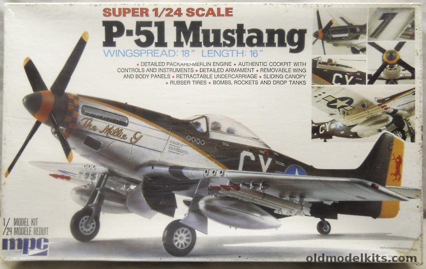 MPC 1/24 North American P-51D Mustang, 2-3505 plastic model kit